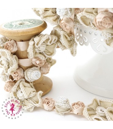 Fleurs tissu - Roses anciennes