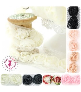 Fleurs chiffon - 7 couleurs