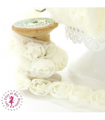 Fleurs chiffon - Ivoire