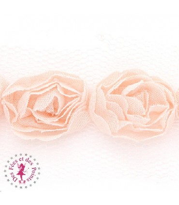 Fleurs chiffon - Rose Poudré