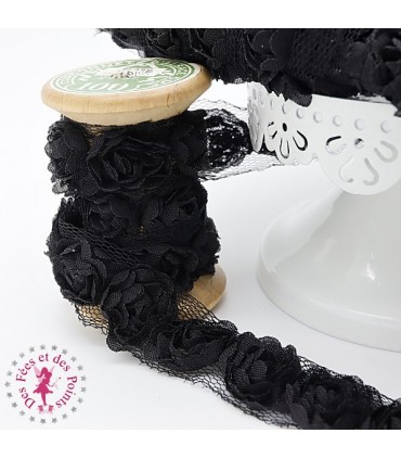 Fleurs chiffon - Noir