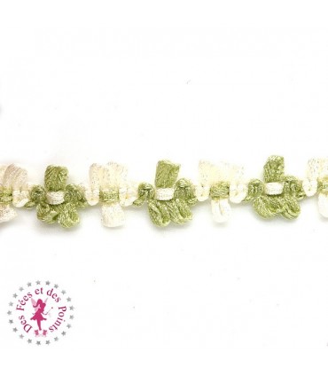 Galon Fleurettes - Vert / Ivoire