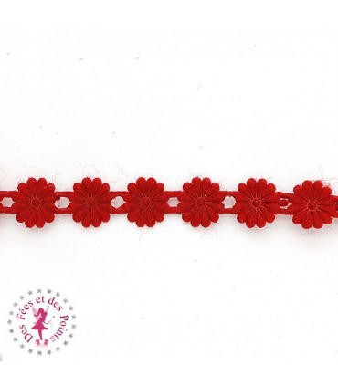Galon thermocollant Marguerites - Rouge