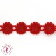 Galon thermocollant Marguerites - Rouge