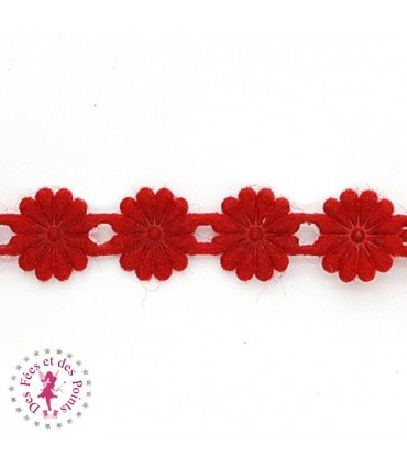 Galon thermocollant Marguerites - Rouge