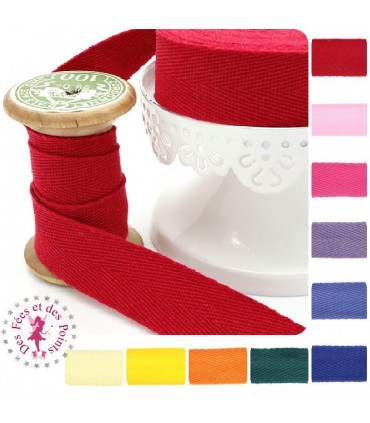 Ruban sergé - 20 mm - 10 couleurs