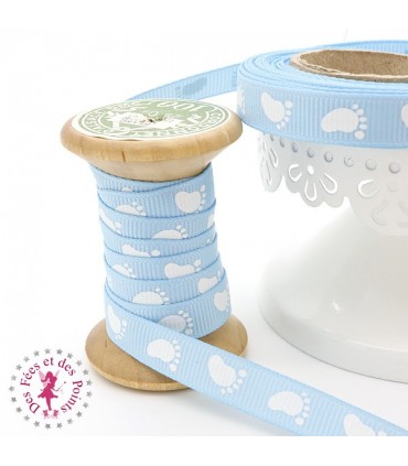 Gros grain - Pieds de Bébé - Bleu