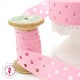 Ruban Gros Grain à Pois Ajourés - Rose - 23 mm
