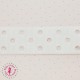 Ruban Gros Grain à Pois Ajourés - Blanc - 23 mm