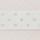 Ruban Gros Grain à Pois Ajourés - Blanc - 23 mm