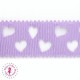 Ruban Gros Grain à Coeurs Ajourés - Pervenche - 23 mm