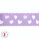 Ruban Gros Grain à Coeurs Ajourés - Pervenche - 23 mm