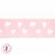 Ruban Gros Grain à Coeurs Ajourés - Rose - 23 mm