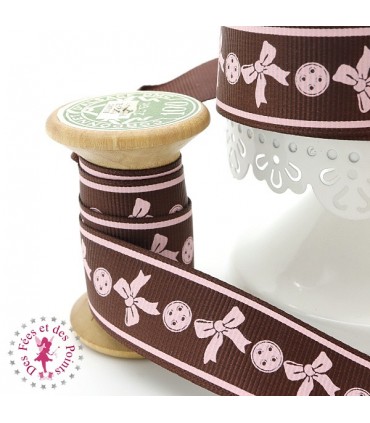 Ruban Gros Grain - Noeuds et Boutons - 23 mm