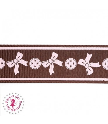 Ruban Gros Grain - Noeuds et Boutons - 23 mm