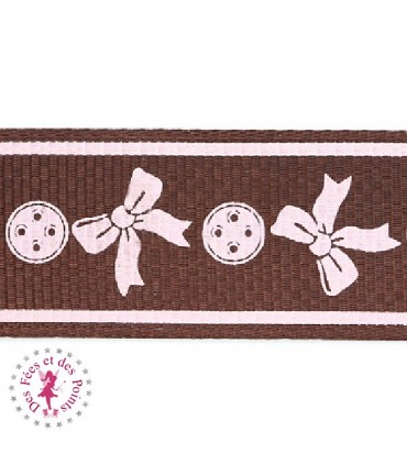 Ruban Gros Grain - Noeuds et Boutons - 23 mm