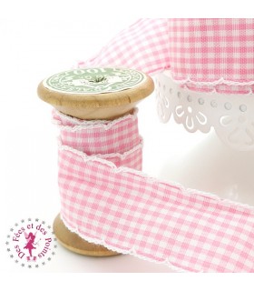 Ruban Gros Grain - Vichy Fifties - 28 mm