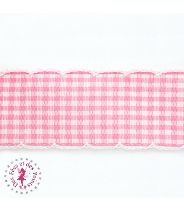 Ruban Gros Grain - Vichy Fifties - 28 mm