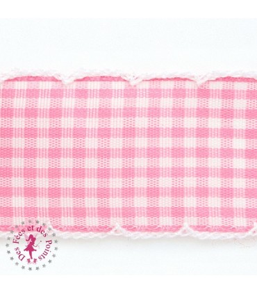 Ruban Gros Grain - Vichy Fifties - 28 mm