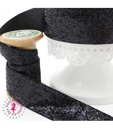 Ruban brillant pailleté - 25 mm - 2 couleurs