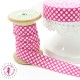 Elastique ruban à Pois - 15 mm - Fuchsia
