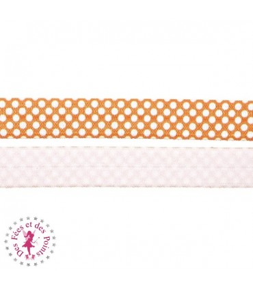 Elastique ruban à Pois - 15 mm - Orange