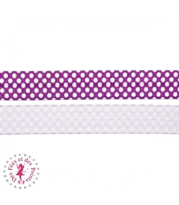 Elastique ruban à Pois - 15 mm - Violet