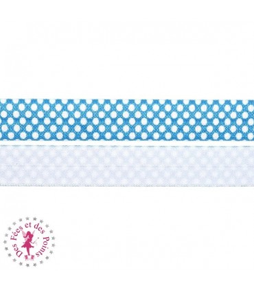 Elastique ruban à Pois - 15 mm - Turquoise