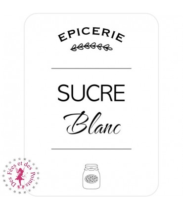 Etiquettes autocollantes pour Bocaux - Sucre Blanc