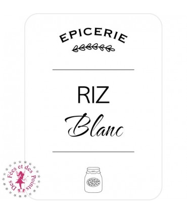 Etiquettes autocollantes pour Bocaux - Riz Blanc