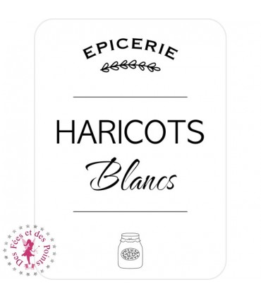 Etiquettes autocollantes pour Bocaux - Haricots Blancs