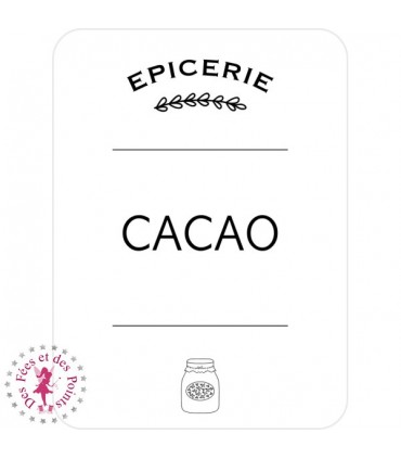 Etiquettes autocollantes pour Bocaux - Cacao