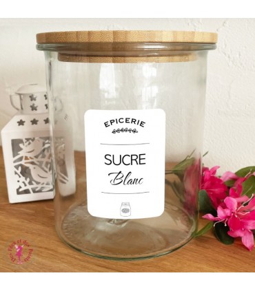 Etiquettes autocollantes pour Bocaux - Sucre Blanc
