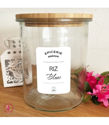 Etiquettes autocollantes pour Bocaux - Riz Blanc