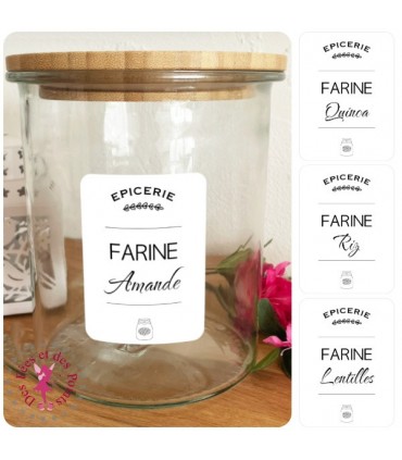 Etiquettes autocollantes pour Bocaux - Farines Spéciales
