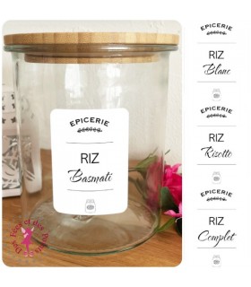 Etiquettes autocollantes pour Bocaux - Riz