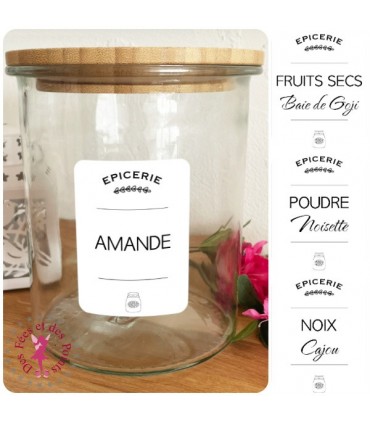 Etiquettes autocollantes pour Bocaux - Fruits Secs & à Coque