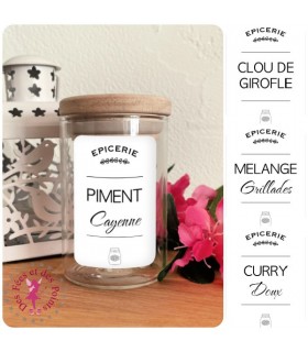 Etiquettes autocollantes pour Bocaux - Epices