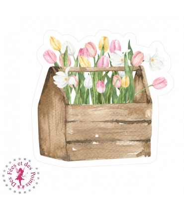 Autocollants/Stickers - Délices de Pâques - Caisse de fleurs