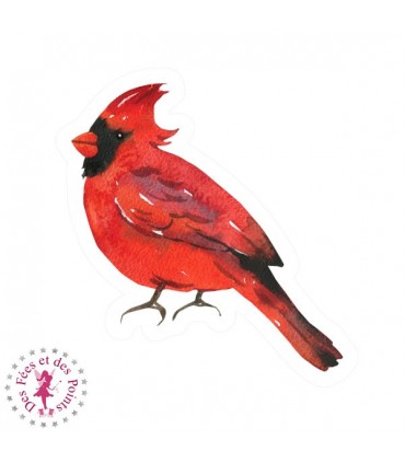Autocollants/Stickers - Les Plaisirs de l'Hiver - Le cardinal