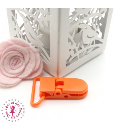 Pince Attache Tétine & Lolette - KAM - Ruban 25 mm - Orange - B55