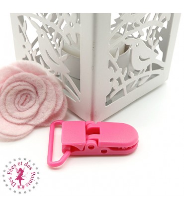 Pince Attache Tétine & Lolette - KAM - Ruban 25 mm - Rose Flashy B47