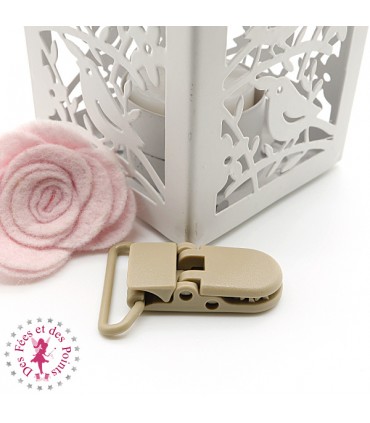 Pince Attache Tétine & Lolette - KAM - Ruban 25 mm - Caffe Latte B42