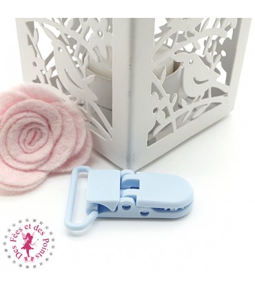 Pince Attache Tétine & Lolette - KAM - Ruban 25 mm - Bleu Bébé B20
