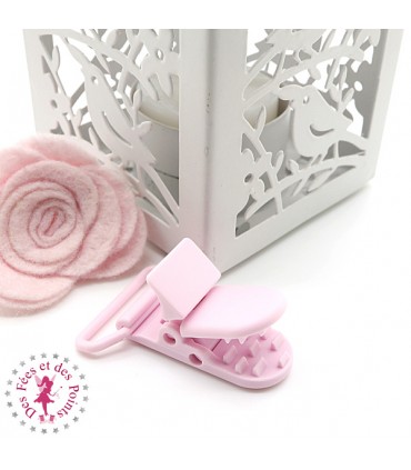 Pince Attache Tétine & Lolette - KAM - Ruban 25 mm - Rose Bébé B18