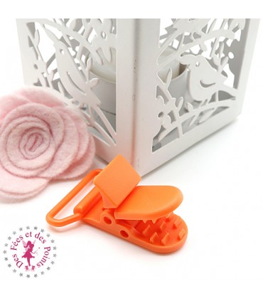 Pince Attache Tétine & Lolette - KAM - Ruban 25 mm - Orange - B55