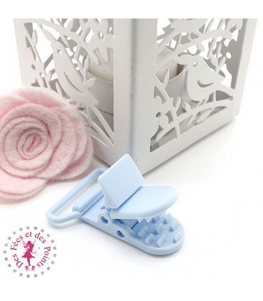 Pince Attache Tétine & Lolette - KAM - Ruban 25 mm - Bleu Bébé B20