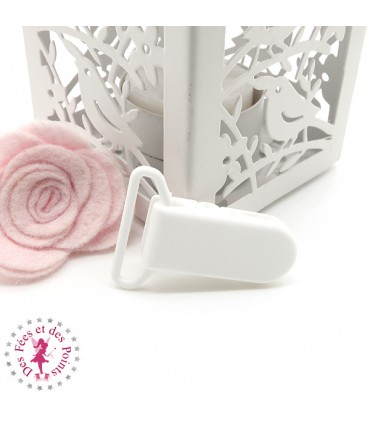 Pince Attache Tétine & Lolette - KAM - Ruban 25 mm - Blanc B01