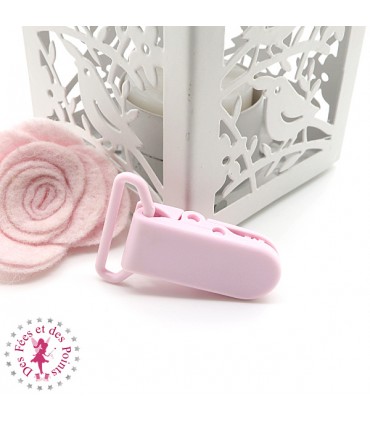Pince Attache Tétine & Lolette - KAM - Ruban 25 mm - Rose Bébé B18