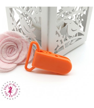 Pince Attache Tétine & Lolette - KAM - Ruban 25 mm - Orange - B55